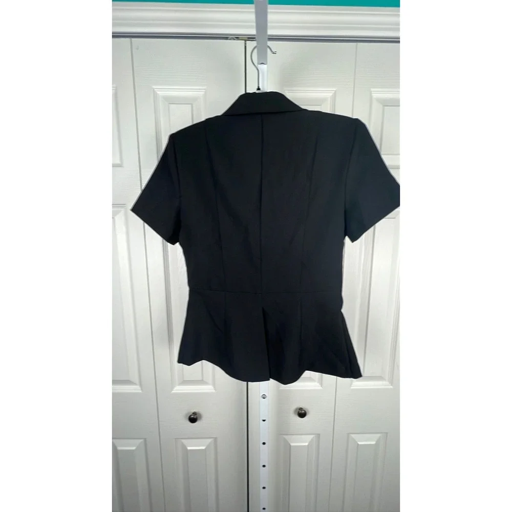 XOXO Peplum Blazer‎ Short Sleeve Y2K Officecore Dark Academia Black Small